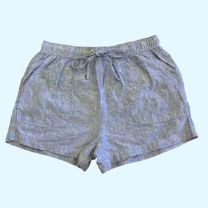 C&C California 100% Linen Shorts Womens M Drawstring 3" Coastal Beach Nautical